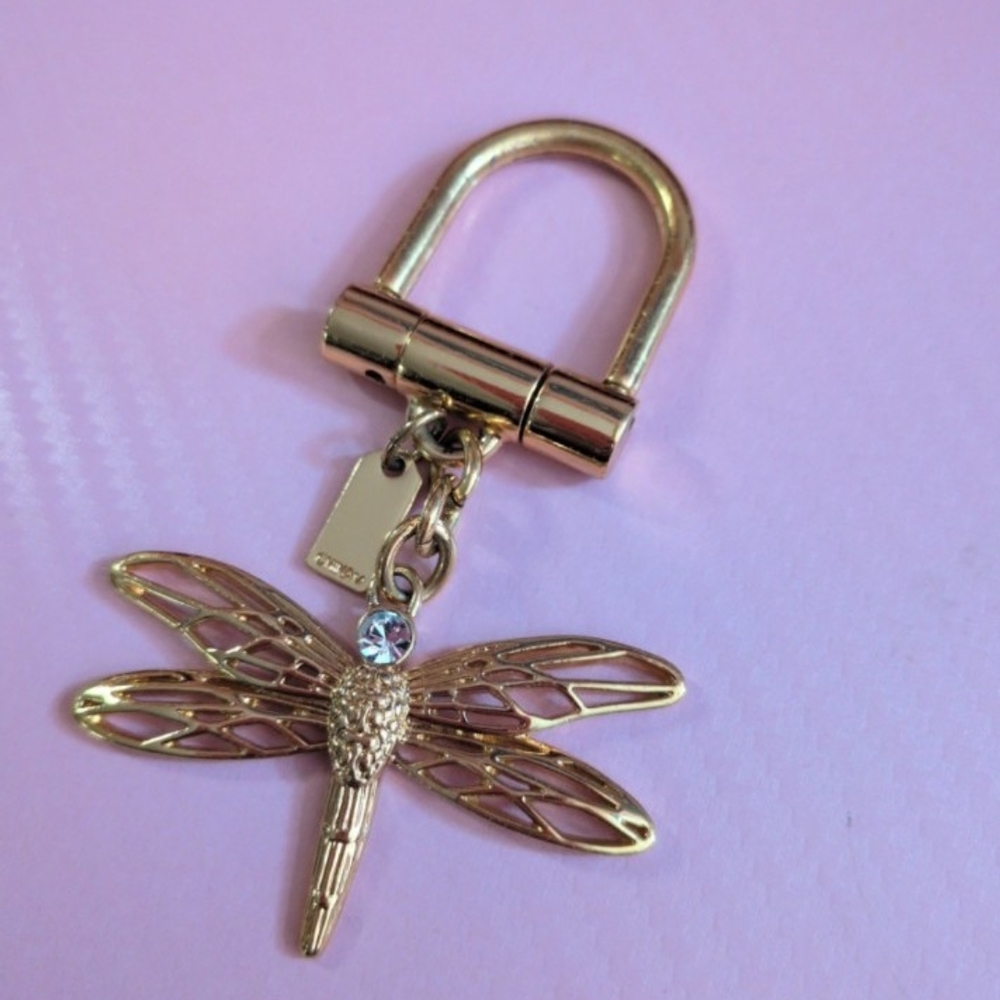 Coach Gold Dragonfly Keychain